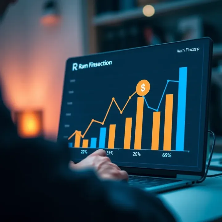 Graph illustrating customer satisfaction and service quality ratings for Ram Fincorp