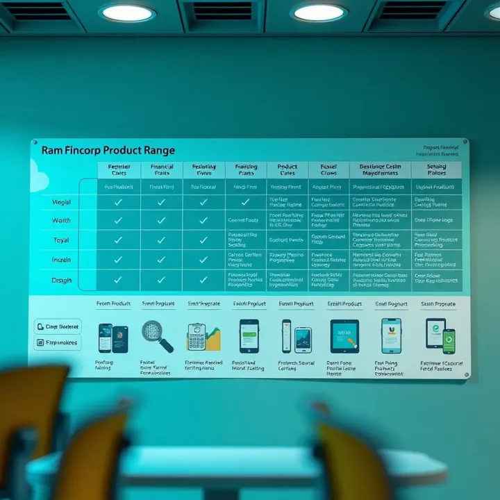 Detailed chart showing various financial products offered by Ram Fincorp