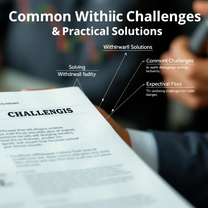Diagram highlighting common challenges and solutions in fund withdrawal from an online trading account