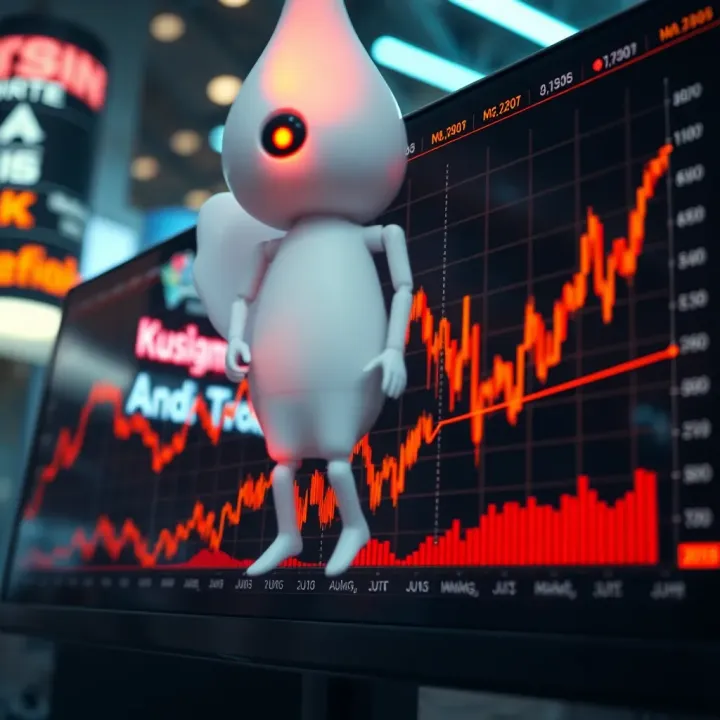 Graph showing Kusama price fluctuations over recent months with market indicators