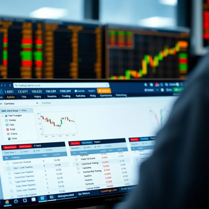 User interface of Quotex.com demo account showing trading charts and options for practice