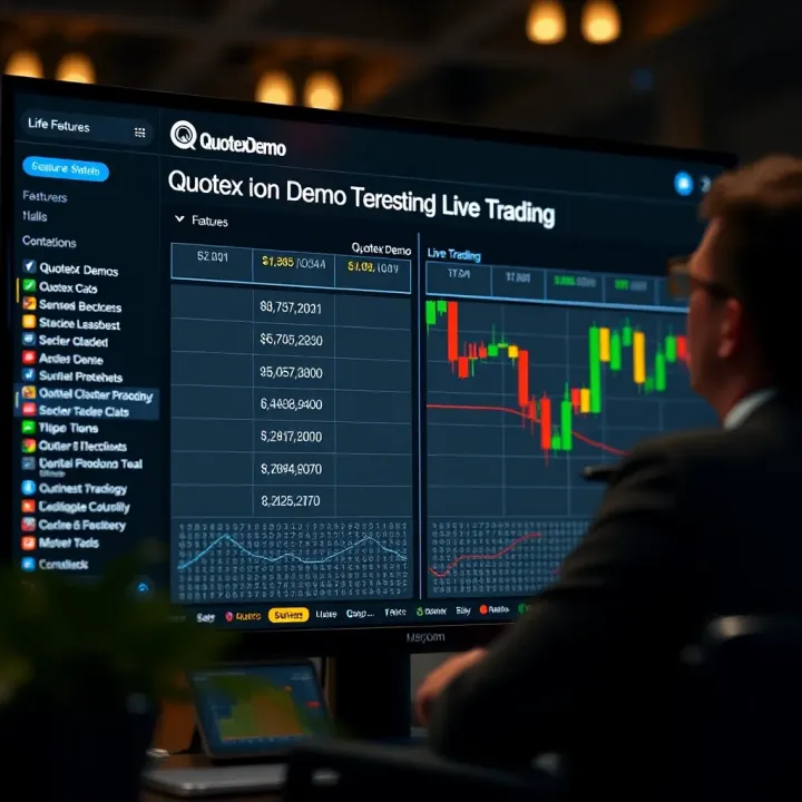 Comparison chart illustrating features of Quotex demo versus live trading platform