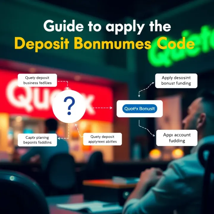 Diagram explaining how to apply the Quotex deposit bonus code during account funding