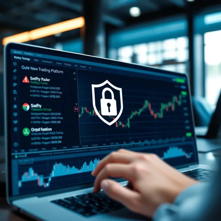 Secure online trading environment highlighting encryption and safety features