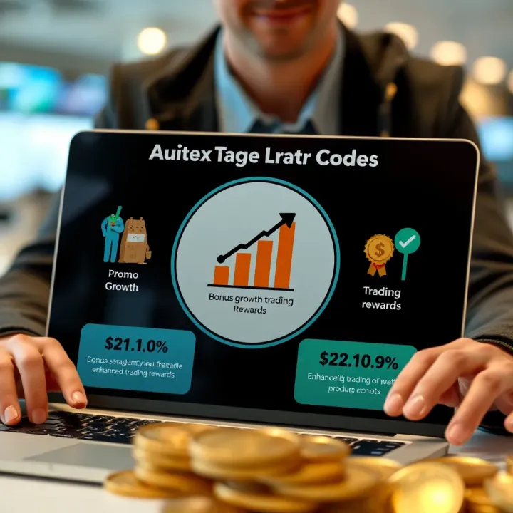 Graphic showing benefits of using promo codes including bonus growth and enhanced trading rewards