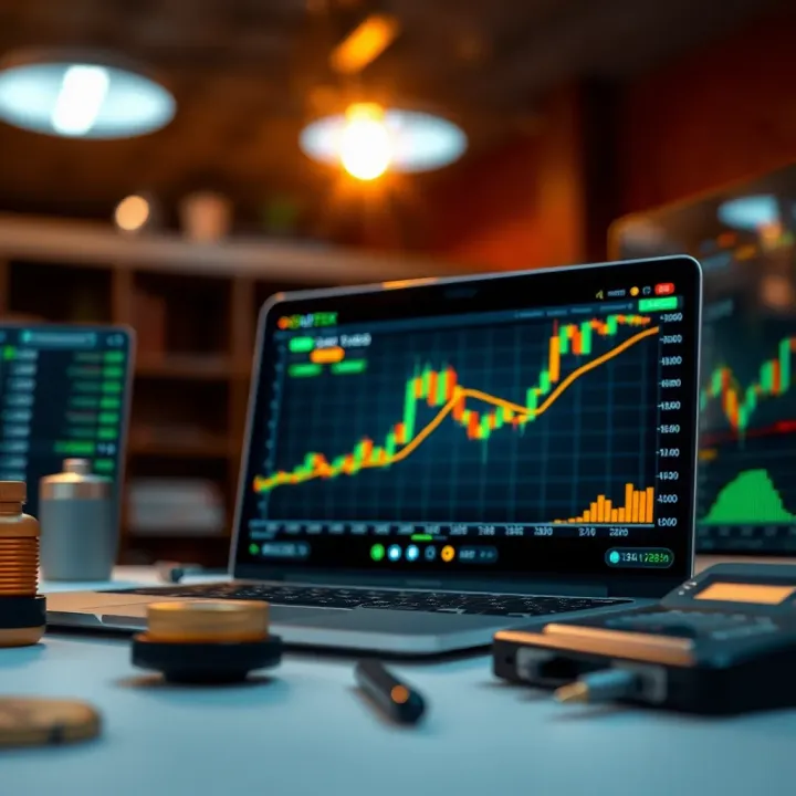 Graphical representation of different trading options and risk management strategies on Quotex