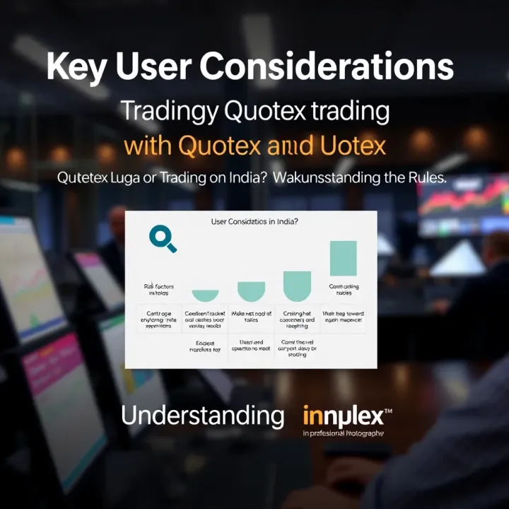 Graphic representing the user considerations and risk factors when trading on digital platforms like Quotex