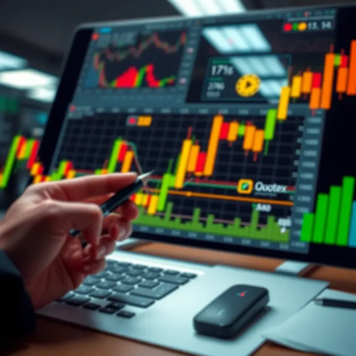 Effective Trading Strategies and Risk Management in Quotex Graphical representation of trading strategies and risk management principles with arrows and financial indicators