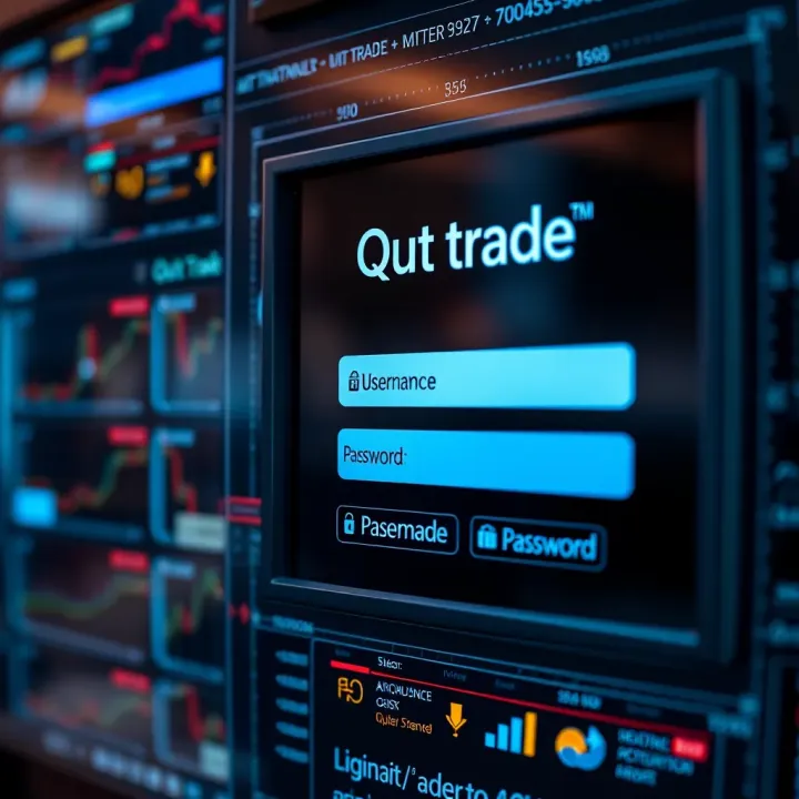 Secure login interface for Qutex Trade platform with username and password fields