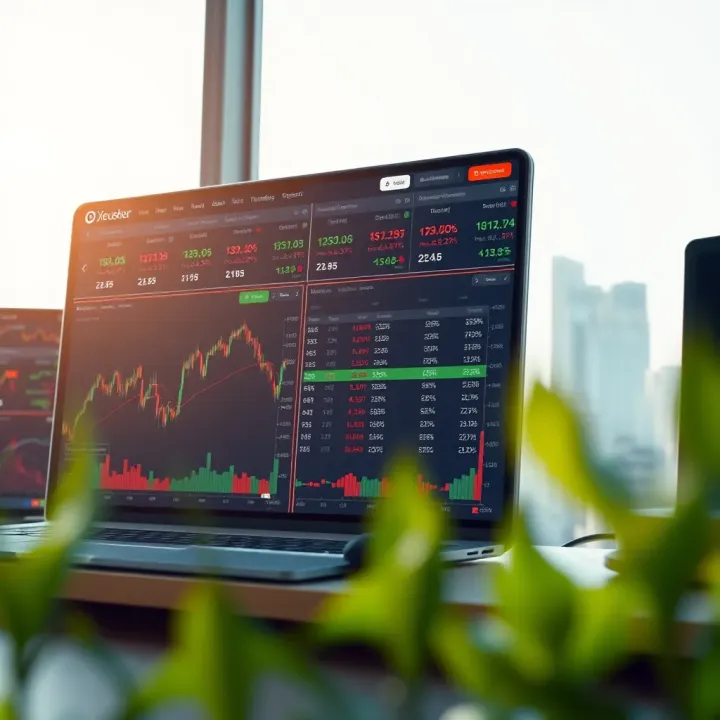 Dashboard showcasing trading instruments and account options on QXBroker.com platform