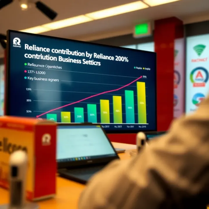 Comparison chart of key business segments contributing to Reliance Industries revenue