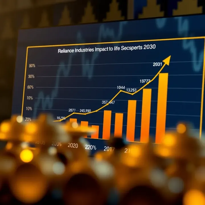 Graph showing projected financial growth of Reliance Industries Limited with diverse business segments impact