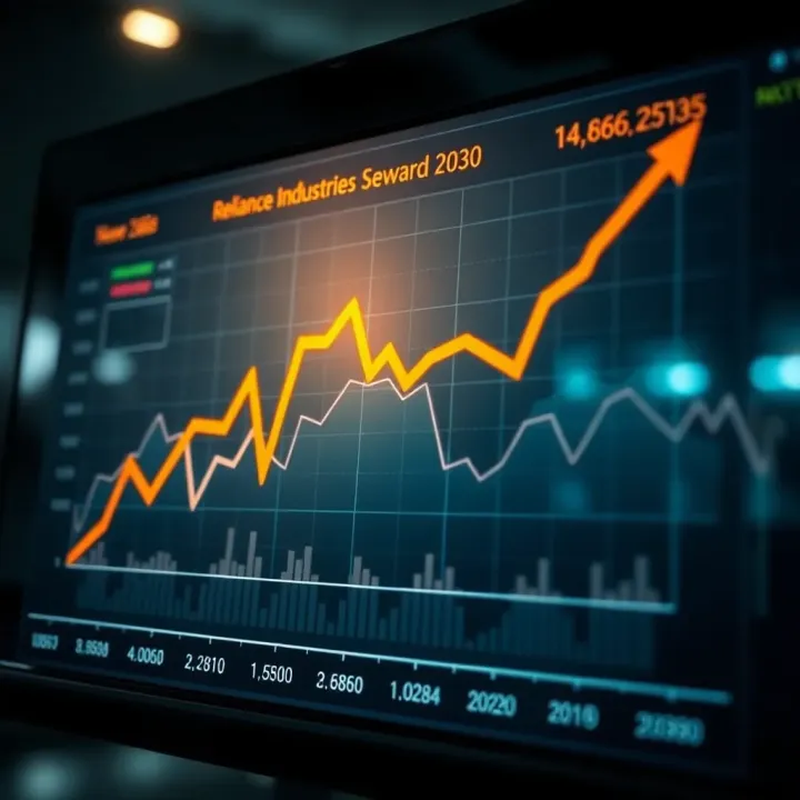 Graph illustrating projected share price movement for Reliance Industries towards 2030