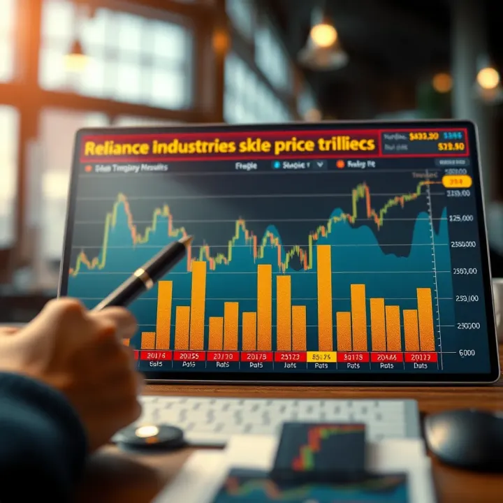 Chart showing key factors affecting Reliance Industries stock performance including market trends and company results