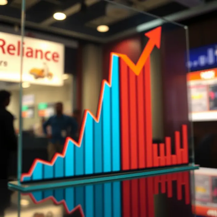 Graph showing the upward trend in Reliance Industries Limited stock price influenced by market factors