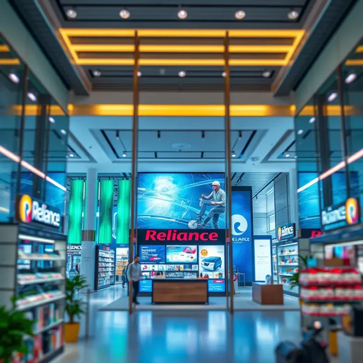 Modern retail store interior showcasing advanced technology and sustainable design elements