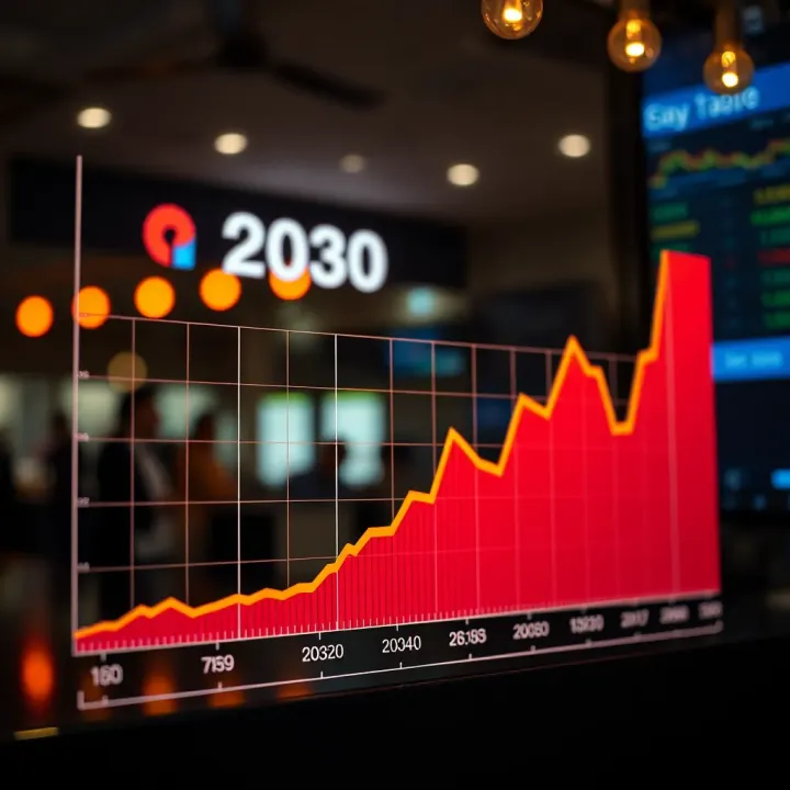 Graph showing projection of Reliance Industries Limited stock price growth over time