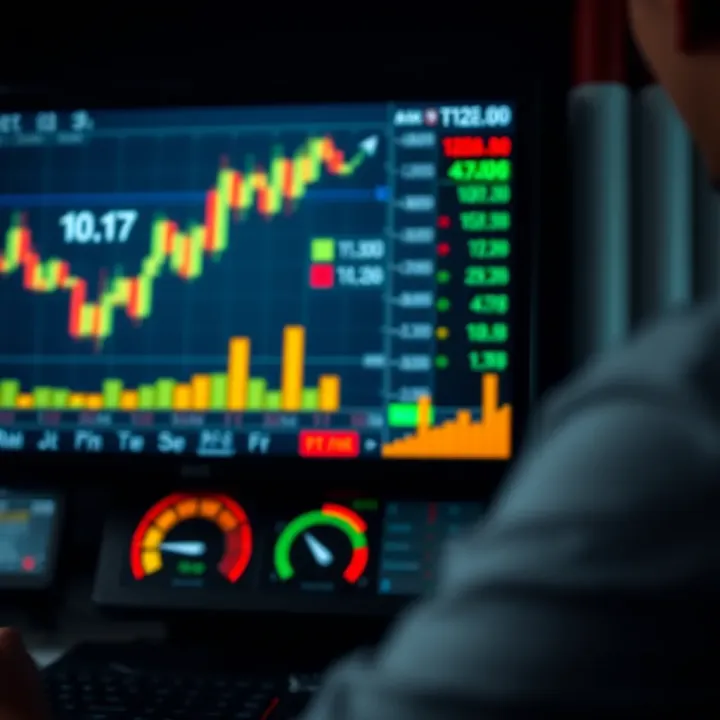 Illustration showing transition from demo trading to live forex trading with growth indicators