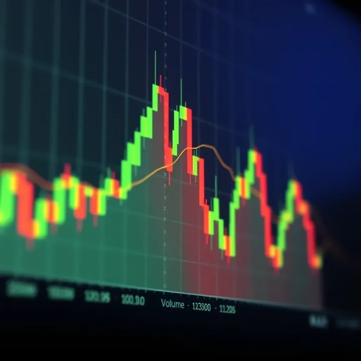 Technical chart depicting a bearish breakout below support level with volume spike