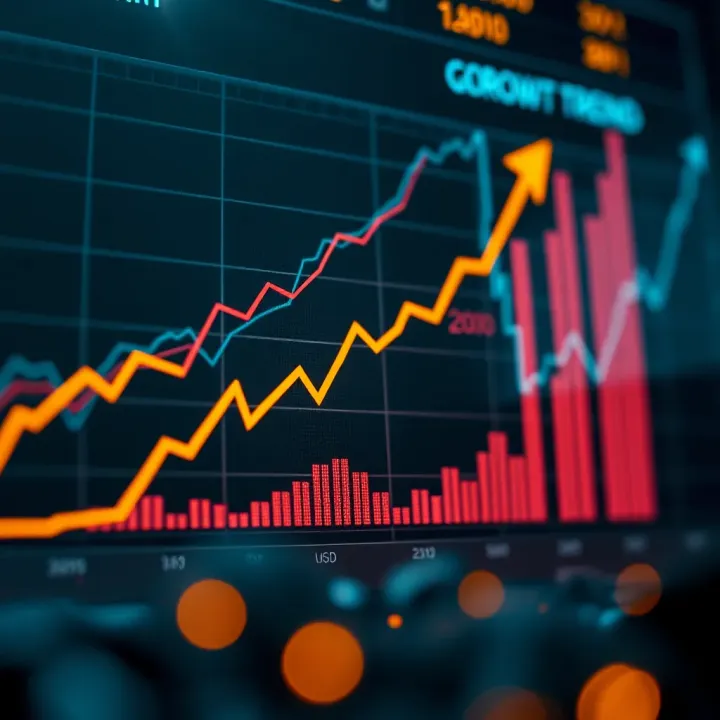 Graph showing upward trend in economic growth indicators representing India's expanding economy