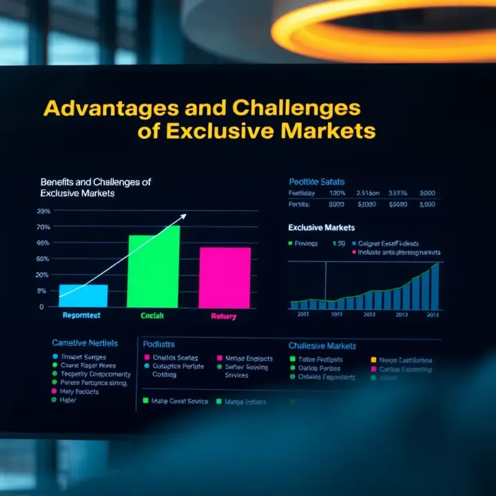 Graph showing benefits and challenges of exclusive markets in various industries