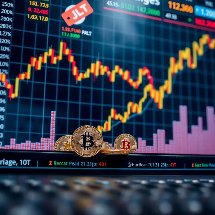 Graph showing rising forex trading performance with digital currency icons