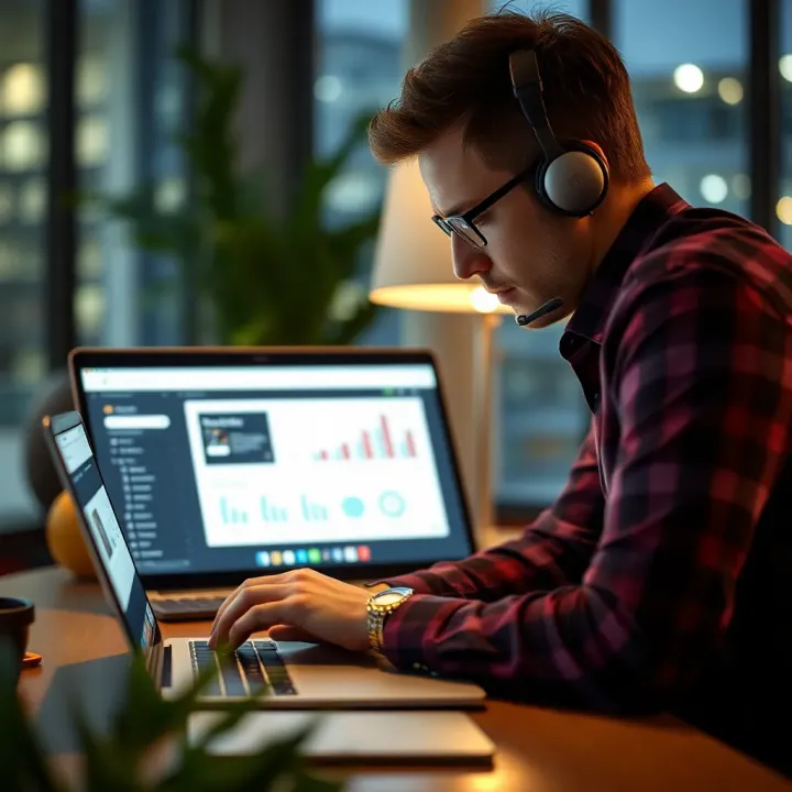 User exploring a digital product demo on a laptop