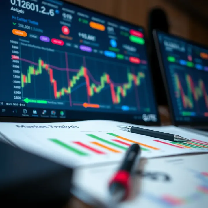Visual representation of market analysis tools and indicators used for timing trades