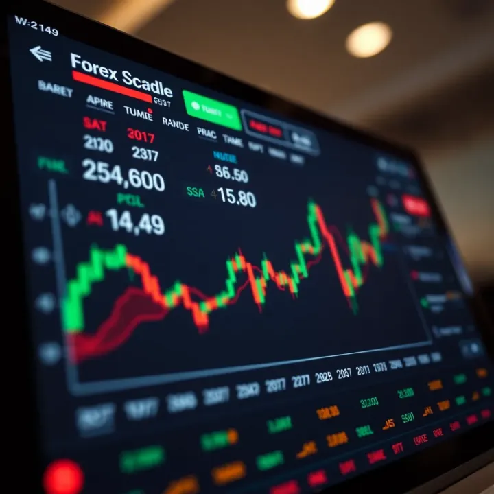 Dashboard of a forex trading application showing currency pairs and real-time exchange rates