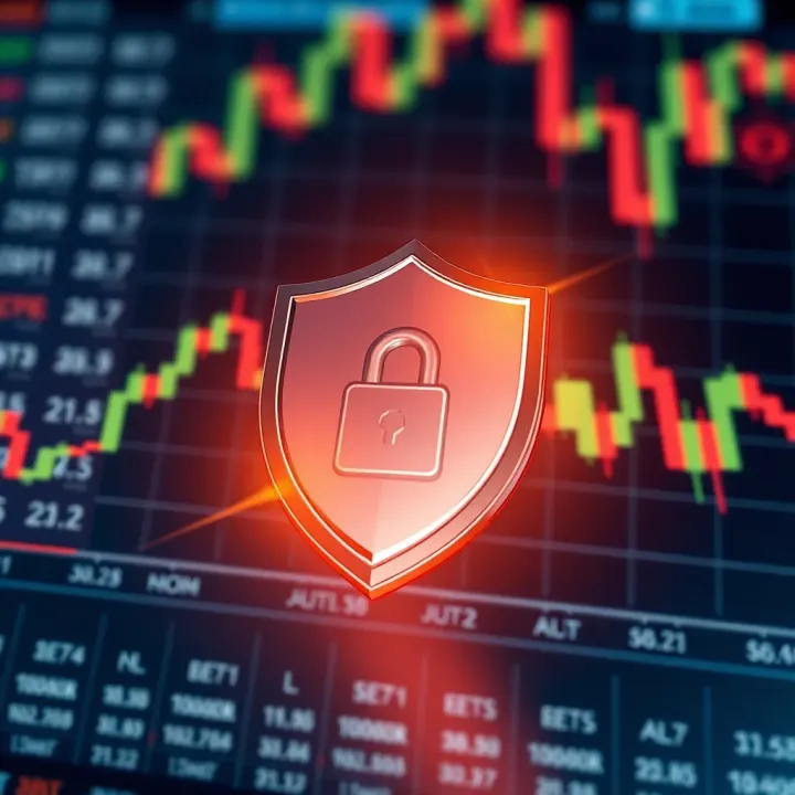 Illustration depicting a secure shield over currency exchange charts to represent safe forex trading