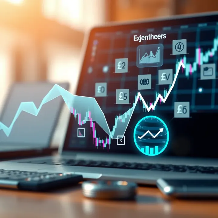 Conceptual illustration showing key elements of forex trading including currency symbols, graphs, and market analysis tools